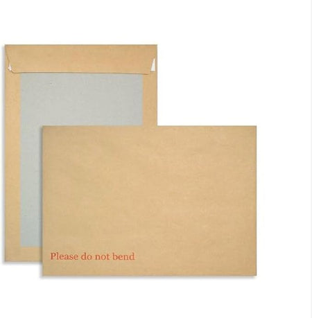 Manilla Hard Board Back Envelopes - Cardboard Backed Please Do Not Bend Envelope with Peel & Seal Strip - Perfect for Mailing, Posting & Storing Important Documents