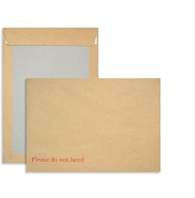 Manilla Hard Board Back Envelopes - Cardboard Backed Please Do Not Bend Envelope with Peel & Seal Strip - Perfect for Mailing, Posting & Storing Important Documents