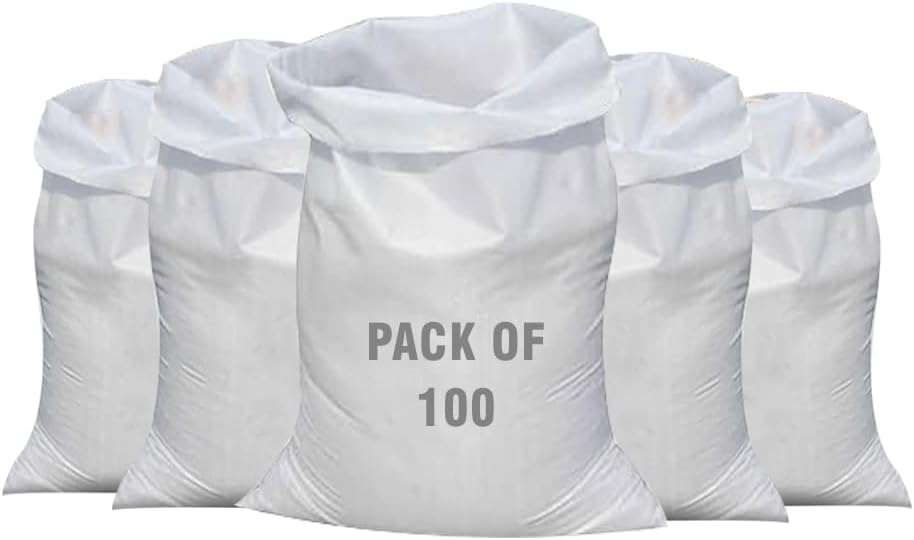 TGL PACKAGING Heavy Duty 50x75cm Woven Rubble Sacks | Extra Strong Polypropylene Builders Bags | Garden Waste Bags | Reusable Sacks for Construction, Yard Waste, Rubbish Removal