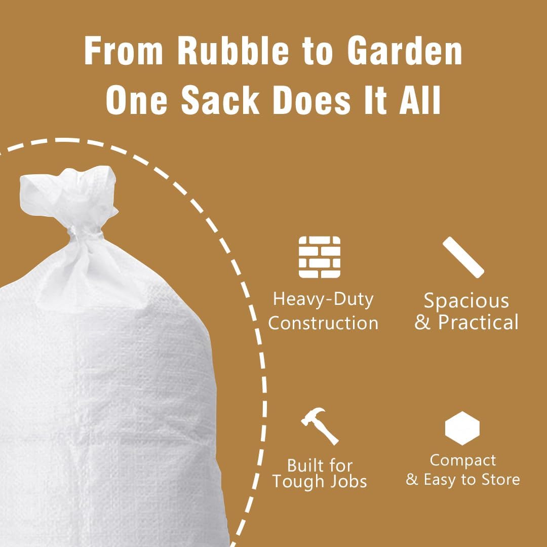 50x75cm Woven Sacks of Heavy duty Garden Waste bags Woven Sacks Polypropylene PP Strong Rubble Sacks builder bag Woven Bags Rubble bag