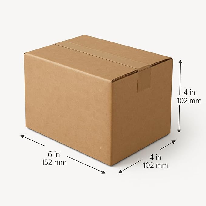 Cardboard Box ━ Suitable for Posting Small, Medium & Large Parcels; Single Wall Eco-friendly Shipping Cartons by TGL PACKAGING™ 6x4x4 inches (152x102x102mm)