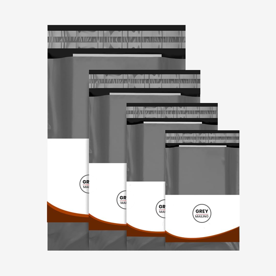 TGL PACKAGING™ Grey Mailing Bags ━ Grey Self-Seal Bags for Packaging, Heavy-Duty Grey Ecommerce Bags