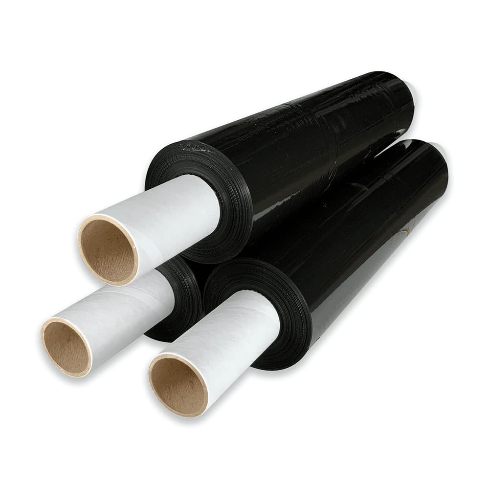 TGL PACKAGING™ Black Shrink Wrap Roll 400MM x 300M – Heavy Duty Industrial Stretch Film with Extended Core – Tear-Resistant Pallet Wrap for Moving House, Furniture, Storage & Parcel Packing