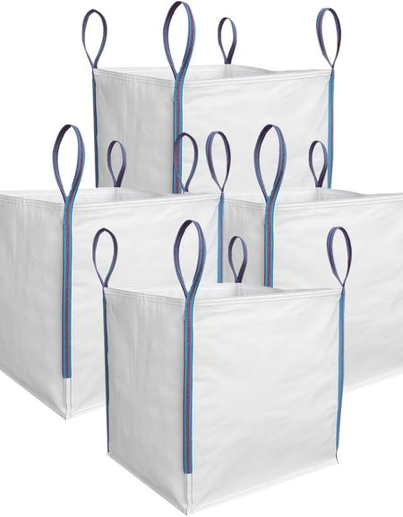 TGL PACKAGING 1 Piece 85x85x85cm 1 Tonne Builders Bulk Bag – Heavy Duty FIBC Sack with 4 Lifting Handles, UV Protected Recyclable Woven Polypropylene Bag for Garden Waste, Rubble, Sand, Aggregates