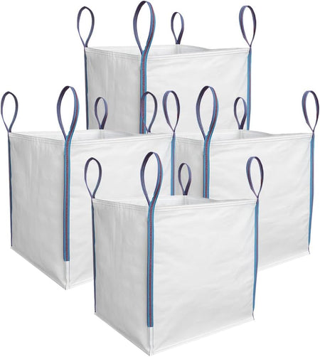 TGL PACKAGING 1 Piece 85x85x85cm 1 Tonne Builders Bulk Bag – Heavy Duty FIBC Sack with 4 Lifting Handles, UV Protected Recyclable Woven Polypropylene Bag for Garden Waste, Rubble, Sand, Aggregates