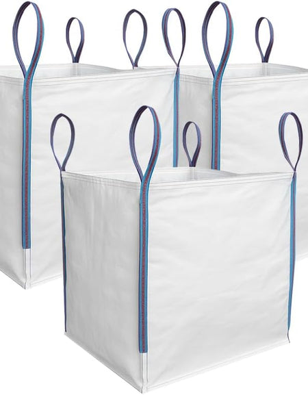 TGL PACKAGING 1 Pieces 85x85x85cm 1 Tonne Builders Bulk Bag – Heavy Duty FIBC Sack with 4 Lifting Handles, UV Protected Recyclable Woven Polypropylene Bag for Garden Waste, Rubble, Sand, Aggregates