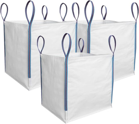 TGL PACKAGING 1 Pieces 85x85x85cm 1 Tonne Builders Bulk Bag – Heavy Duty FIBC Sack with 4 Lifting Handles, UV Protected Recyclable Woven Polypropylene Bag for Garden Waste, Rubble, Sand, Aggregates