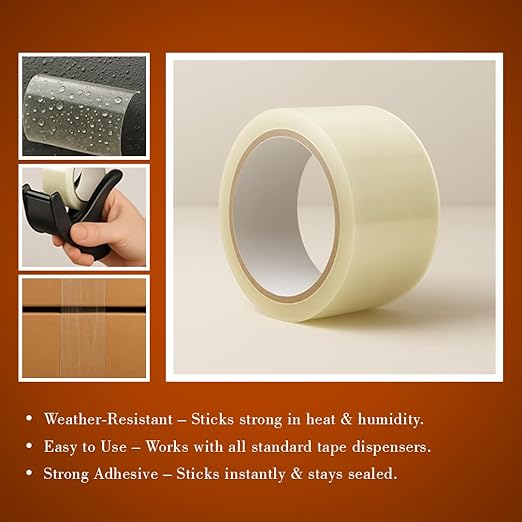 TGL Clear Packing Tape Rolls General Purpose Packaging Long Transparent Tape/Heavy Duty Adhesive Tape Roll for Packing and Shipping 48mmx66m