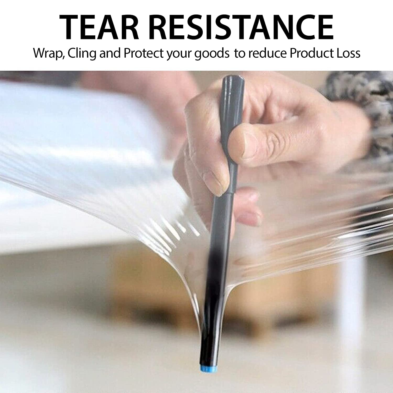 TGL PACKAGING™ Industrial Extended Core Shrink Wrap Roll 400MM x 300M – Clear Heavy Duty Stretch Film– Strong Pallet Wrap for Moving, Furniture, Packaging, Shipping – Tear-Resistant Film