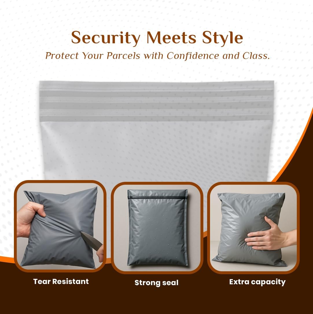 TGL PACKAGING™ Grey Mailing Bags ━ Grey Self-Seal Bags for Packaging, Heavy-Duty Grey Ecommerce Bags