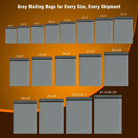 TGL PACKAGING™ Grey Mailing Bags ━ Grey Self-Seal Bags for Packaging, Heavy-Duty Grey Ecommerce Bags