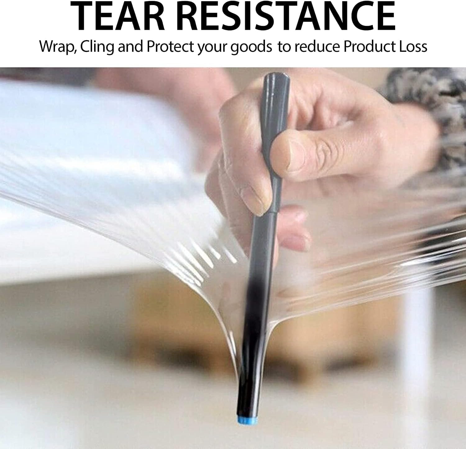 TGL Packaging™ Industrial Extended Core Shrink Wrap Roll 400MM x 300M – Clear Heavy Duty Stretch Film – Strong Pallet Wrap for Moving, Furniture, Packaging, Shipping – Tear-Resistant Film