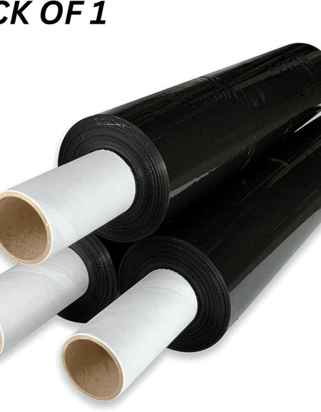 TGL Packaging™ Black Shrink Wrap Roll 400MM x 300M Heavy Duty Industrial Stretch Film with Extended Core – Tear-Resistant Pallet Wrap for Moving House, Furniture, Storage & Parcel Packing