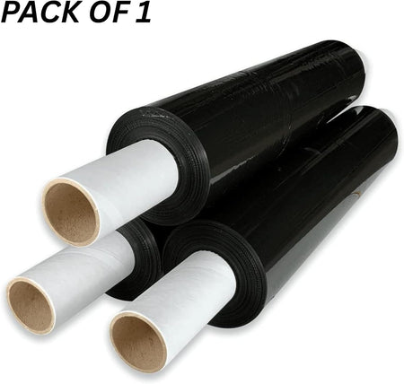 TGL Packaging™ Black Shrink Wrap Roll 400MM x 300M Heavy Duty Industrial Stretch Film with Extended Core – Tear-Resistant Pallet Wrap for Moving House, Furniture, Storage & Parcel Packing