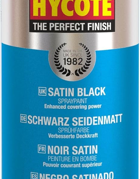 Hycote Fast Drying Aerosol Car Spray Paint, Satin Black, 400 ml