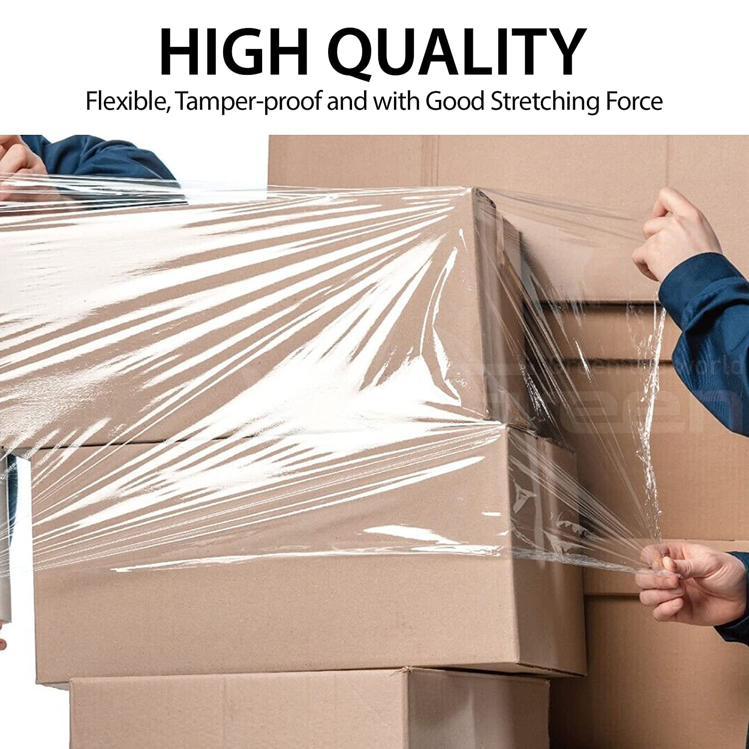 TGL PACKAGING™ Industrial Extended Core Shrink Wrap Roll 400MM x 300M – Clear Heavy Duty Stretch Film– Strong Pallet Wrap for Moving, Furniture, Packaging, Shipping – Tear-Resistant Film