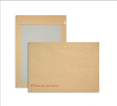 hard board back envelope with rigid cardboard backing