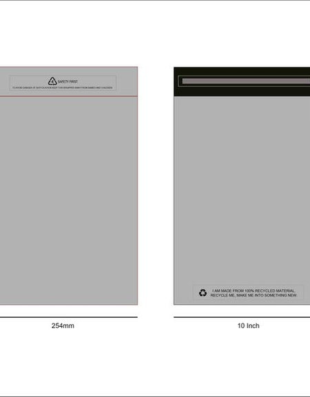 SRM Grey Mailing Bags 10x14 Inch