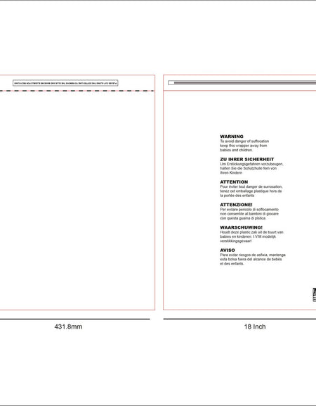 Clear garment bag 18x22 inch with adhesive seal