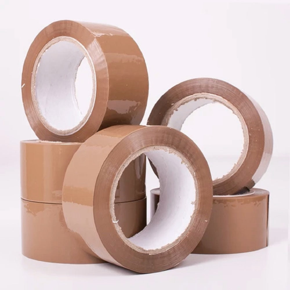 Brown buff packing tapes roll 48mmx66m front view
