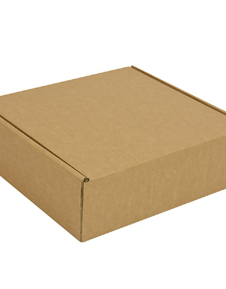 Brown single-wall cardboard box used for mailing