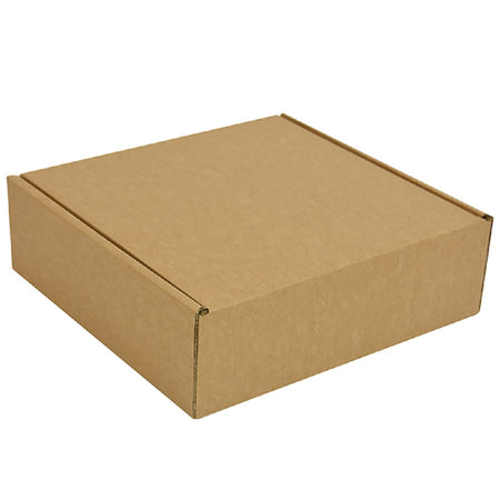 Brown single-wall cardboard box used for mailing