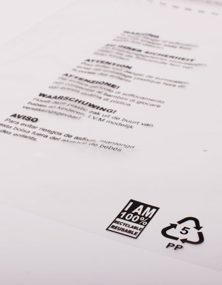 Clear Garment Bag with Printed Safety Notice