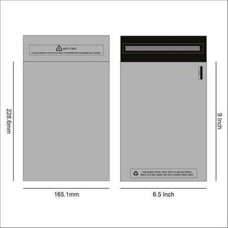 SRM Grey Mailing Bags in 6.5x9 Inch Size