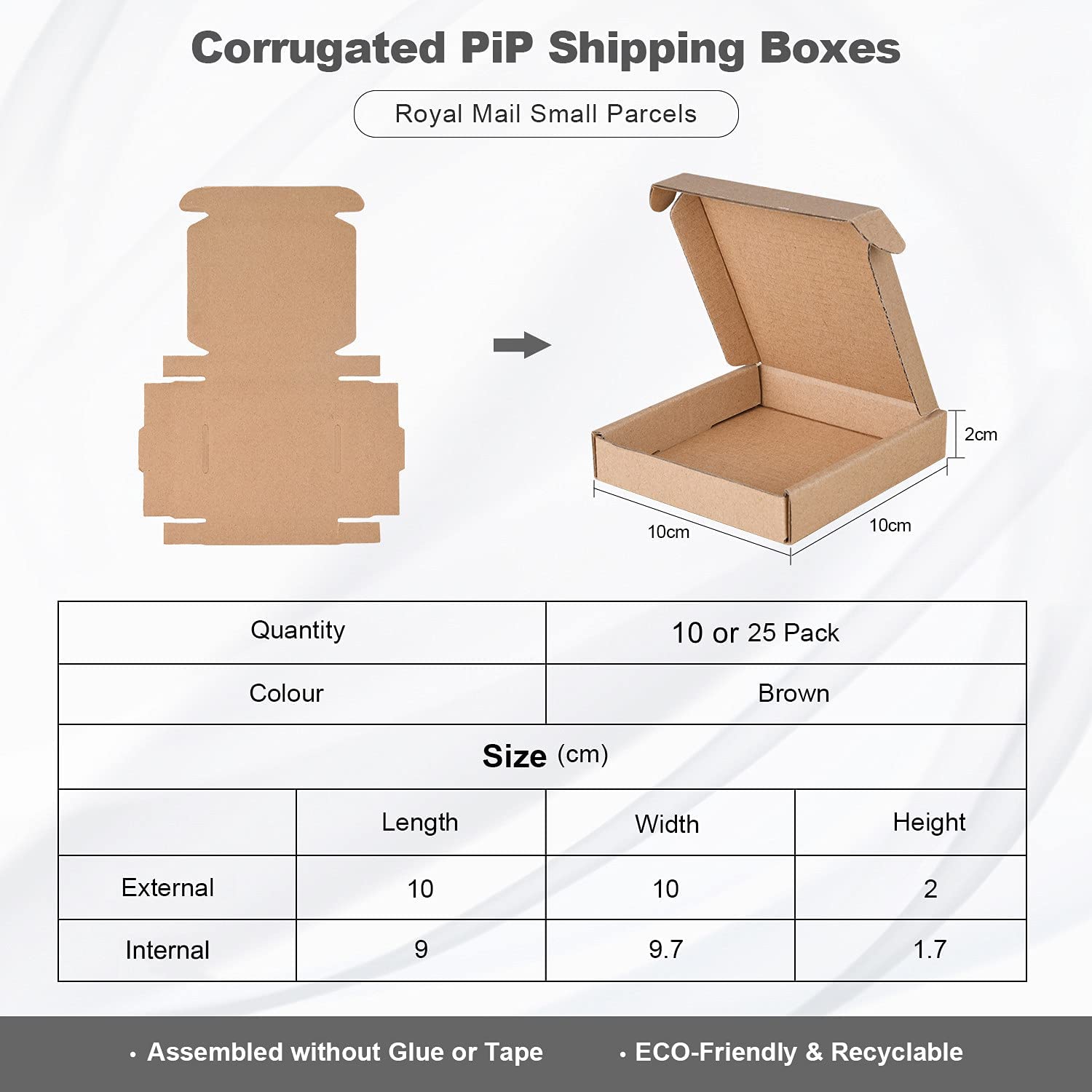 Mini PiP Royal Mail Large Letter PiP Cardboard Boxes – TGL Mailing
