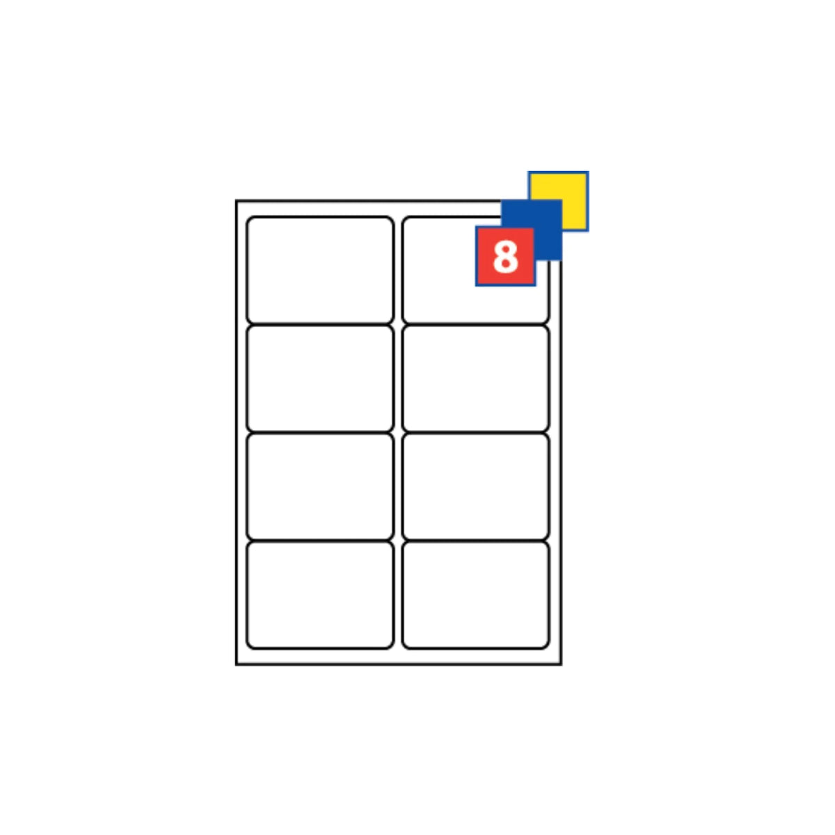 8 Label Per A4 Page Sticky Laser Address Labels - (99.1 x 67.7 mm ...