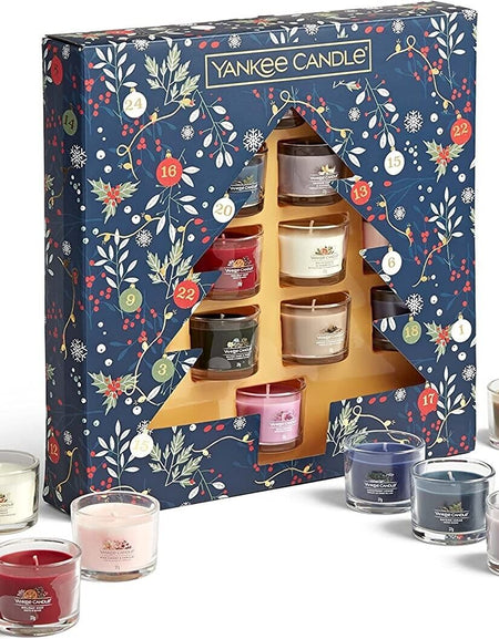 Yankee Candle Gift Set 12 Signature Scented Votive Ceramic Candles Countdown